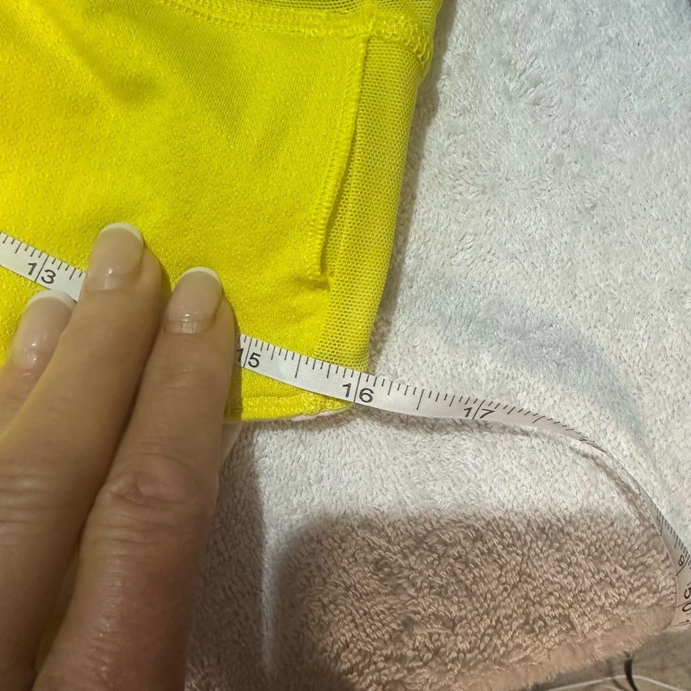 SIZE S/M? Lululemon Athletica Vibrant Yellow and White Muscle Tee