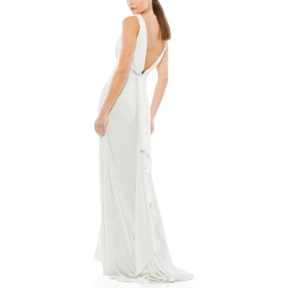 NWT SIZE 4 Mac Duggal Elegant White Maxi Dress