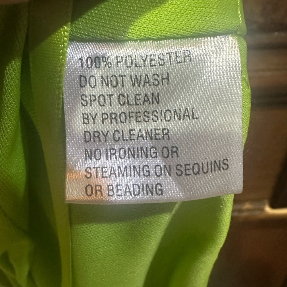 NWT SIZE 6 Mac Duggal Lime Green Cutout Backless Dress