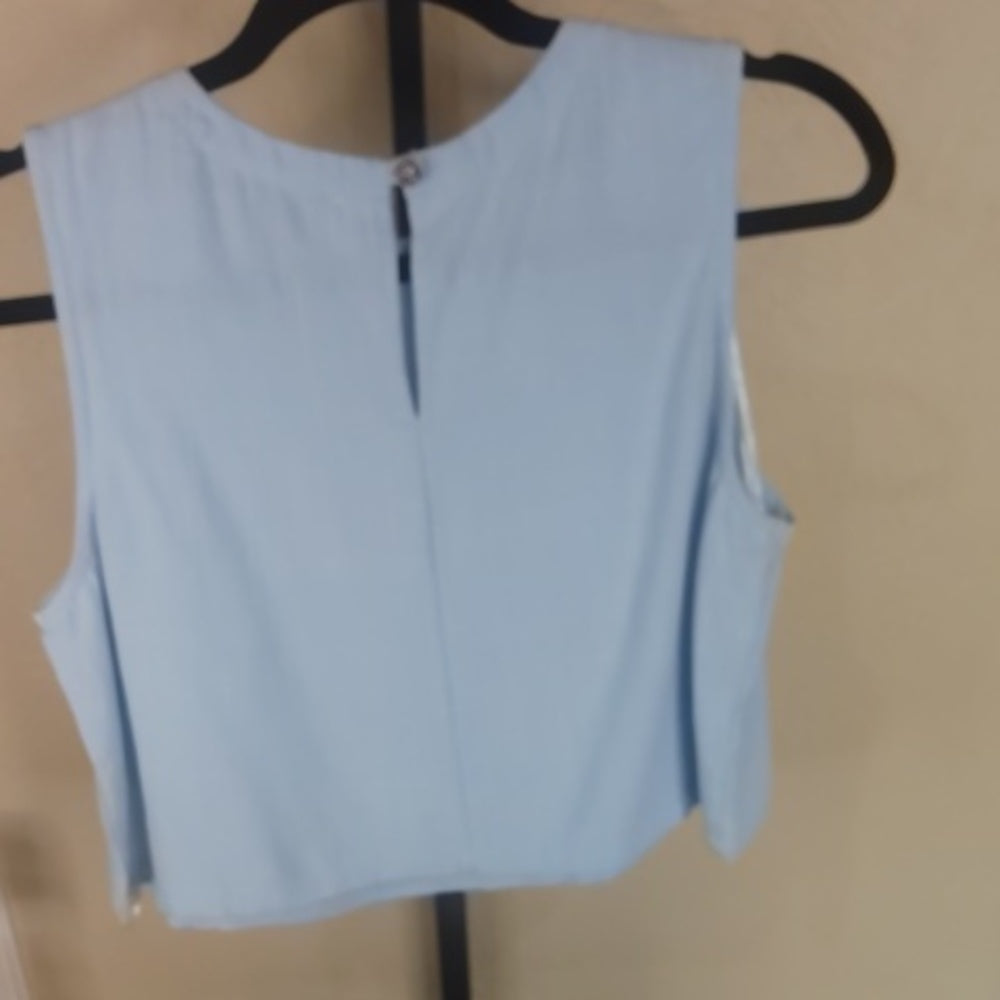 Size small Petal & Pup Blue Boxy Crop Tank Top