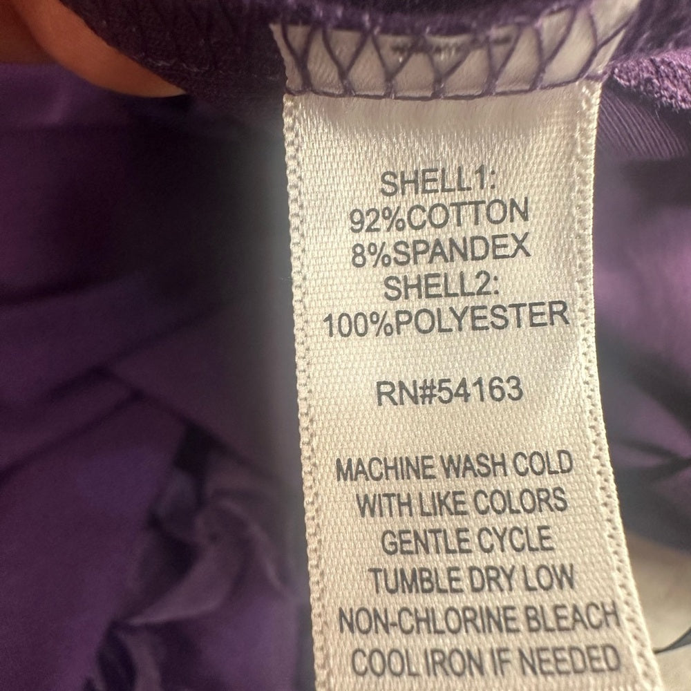 NWT SIZE L Marc New York Purple Blouse with Textured Sleeves