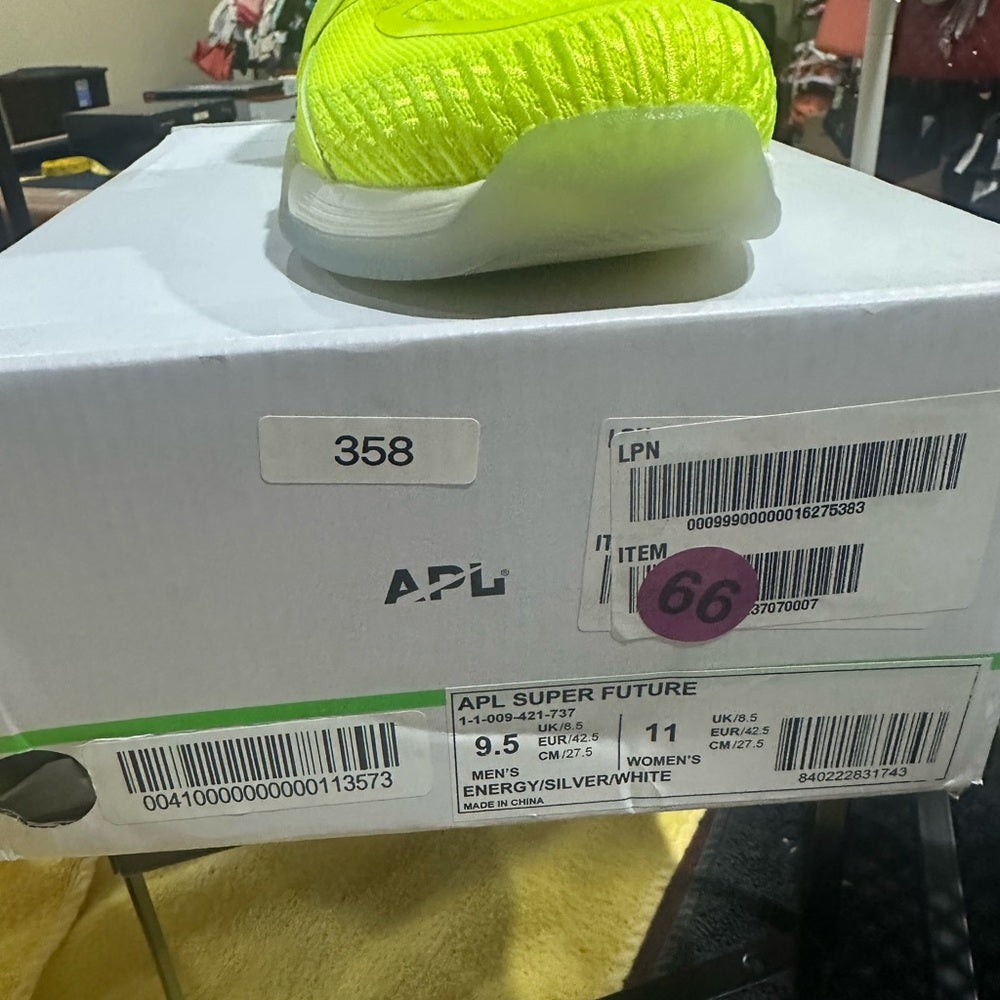 358. NEW SIZE M/9.5 W/11 APL Men's Neon Yellow High-Top Sneakers