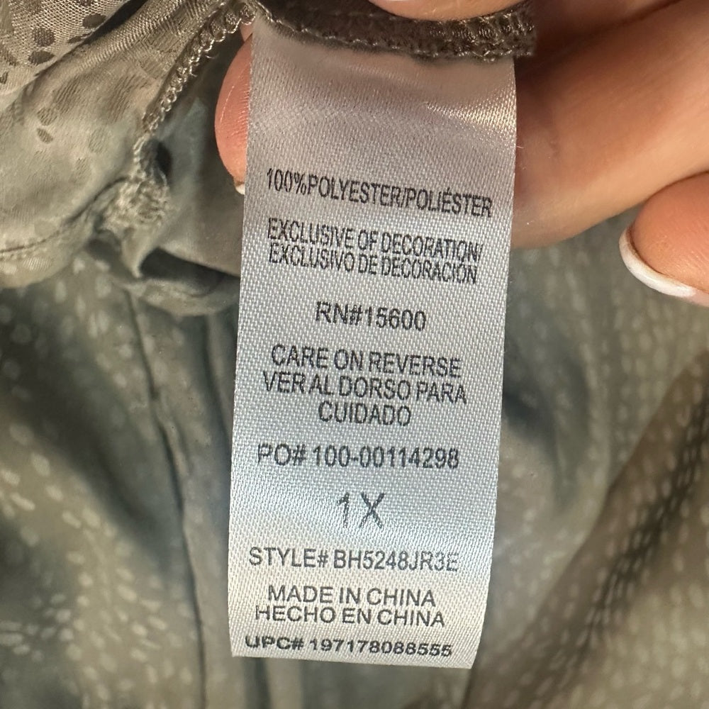 NWT SIZE 1X Democracy Gray Long Sleeve Dress