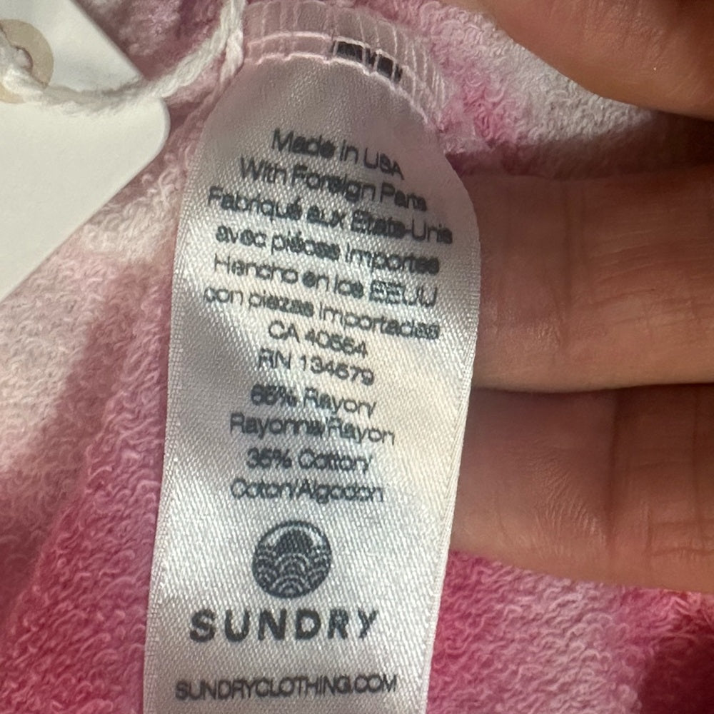 NWT SIZE 1/S Sundry Blush and Rust Tie-Dye Joggers