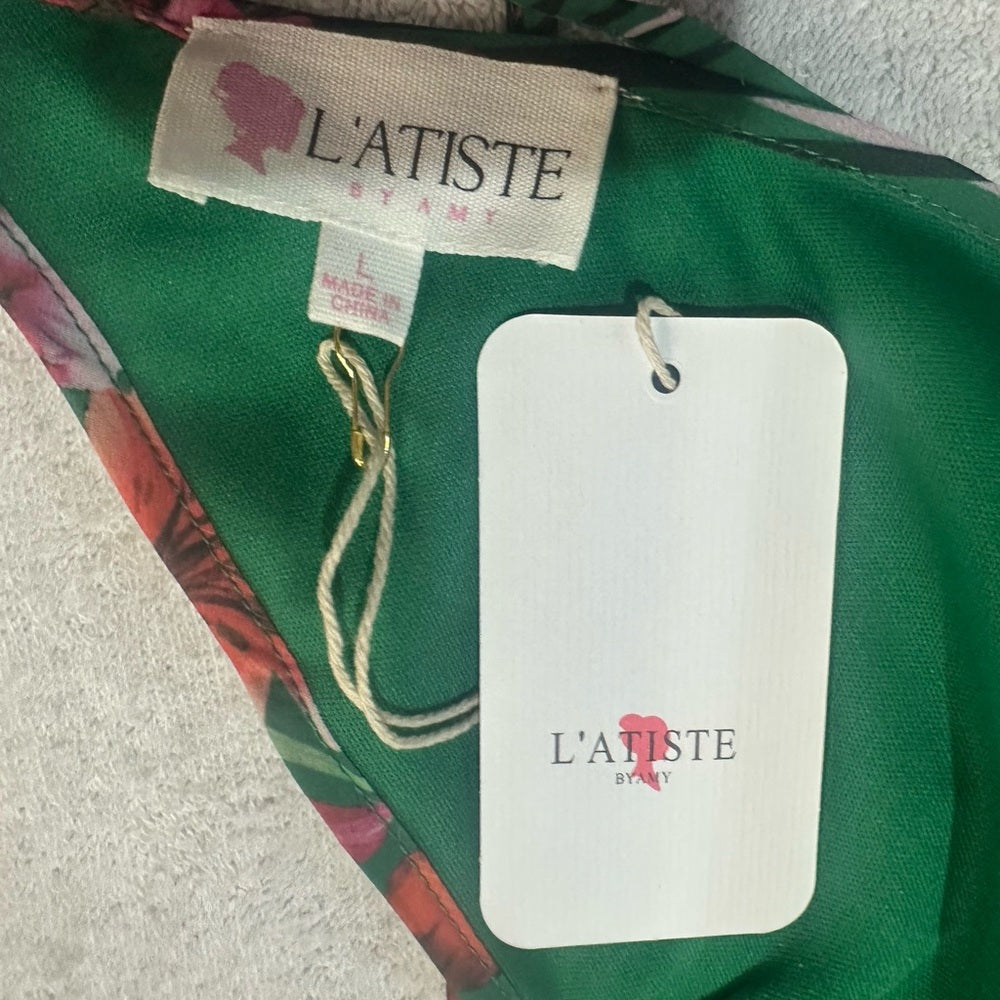 NWT SIZE M-L L'ATISTE Tropical Floral Two-Piece Set