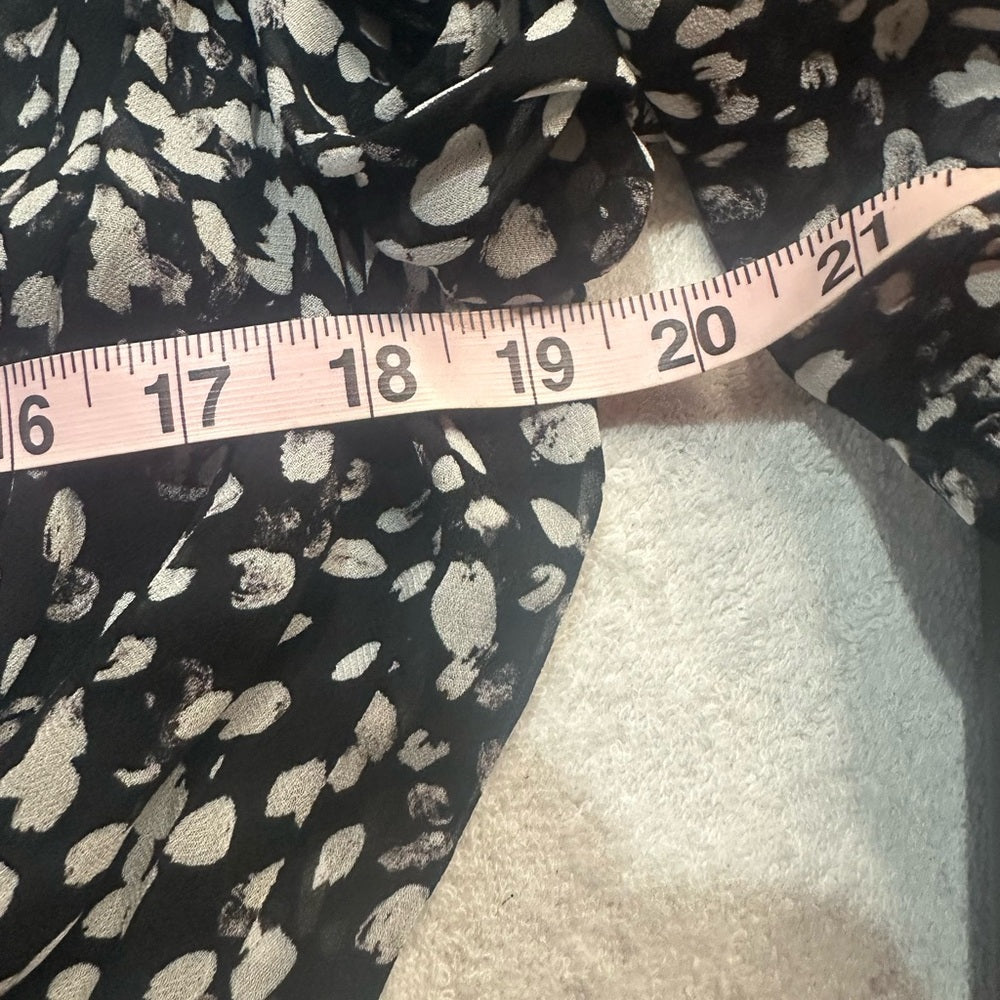 NWT SIZE 1/US 4 The Kooples Black and White Patterned Long Sleeve Dress