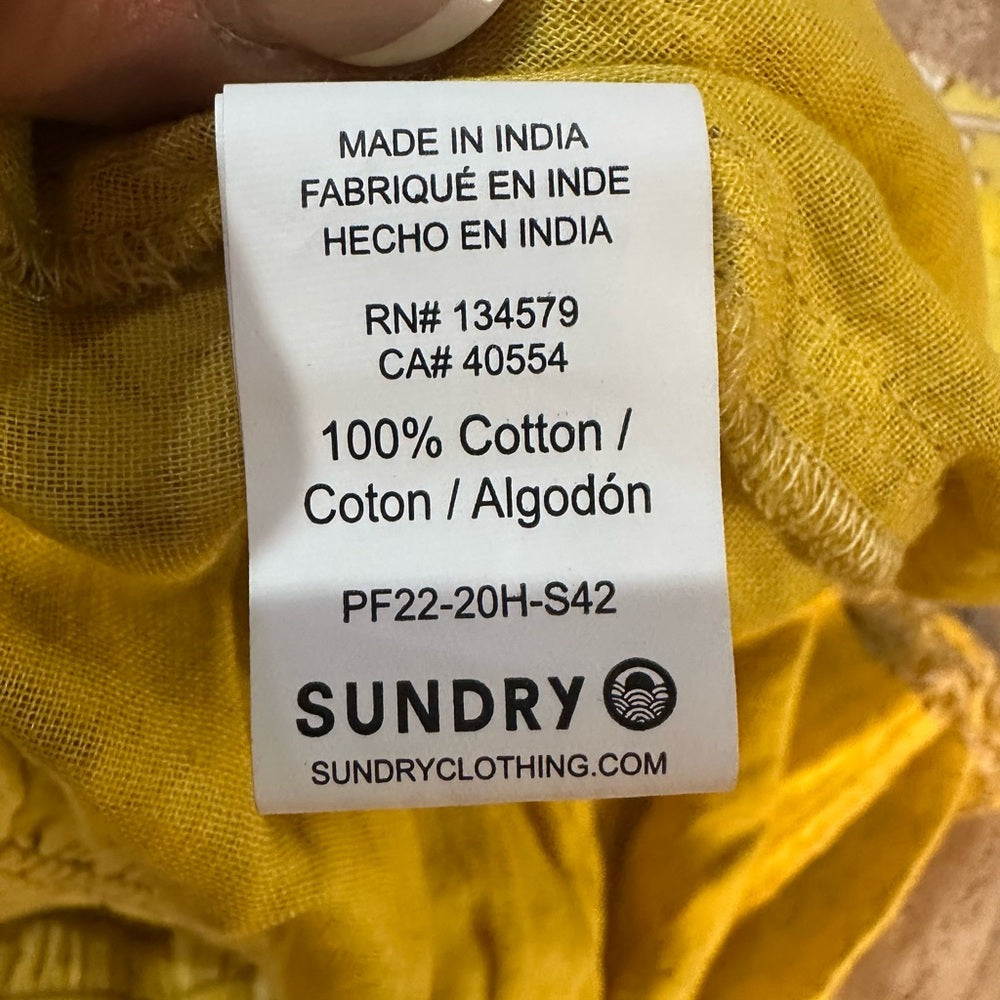 NWT SIZE 3/L Mango Mustard Floral Long Sleeve Dress