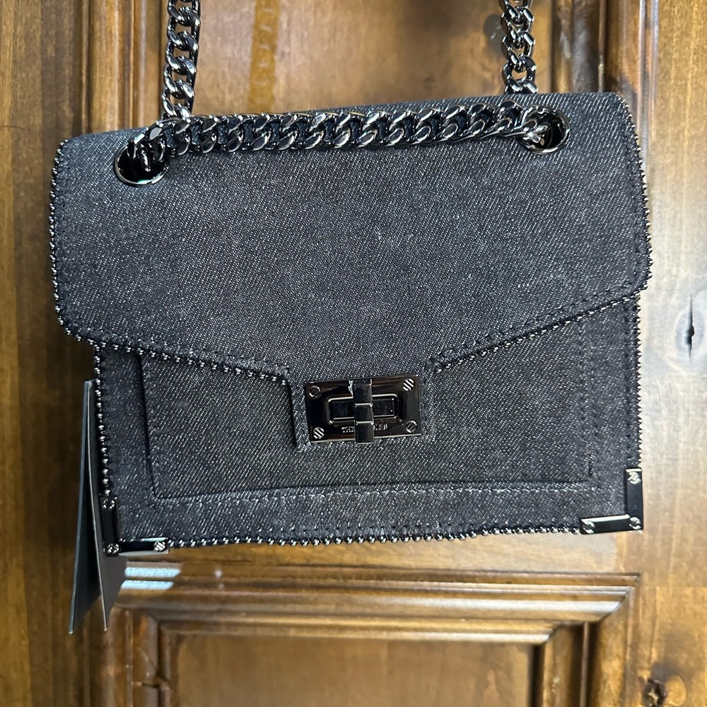 NWT OS The Kooples Dark Gray Chain Shoulder Bag