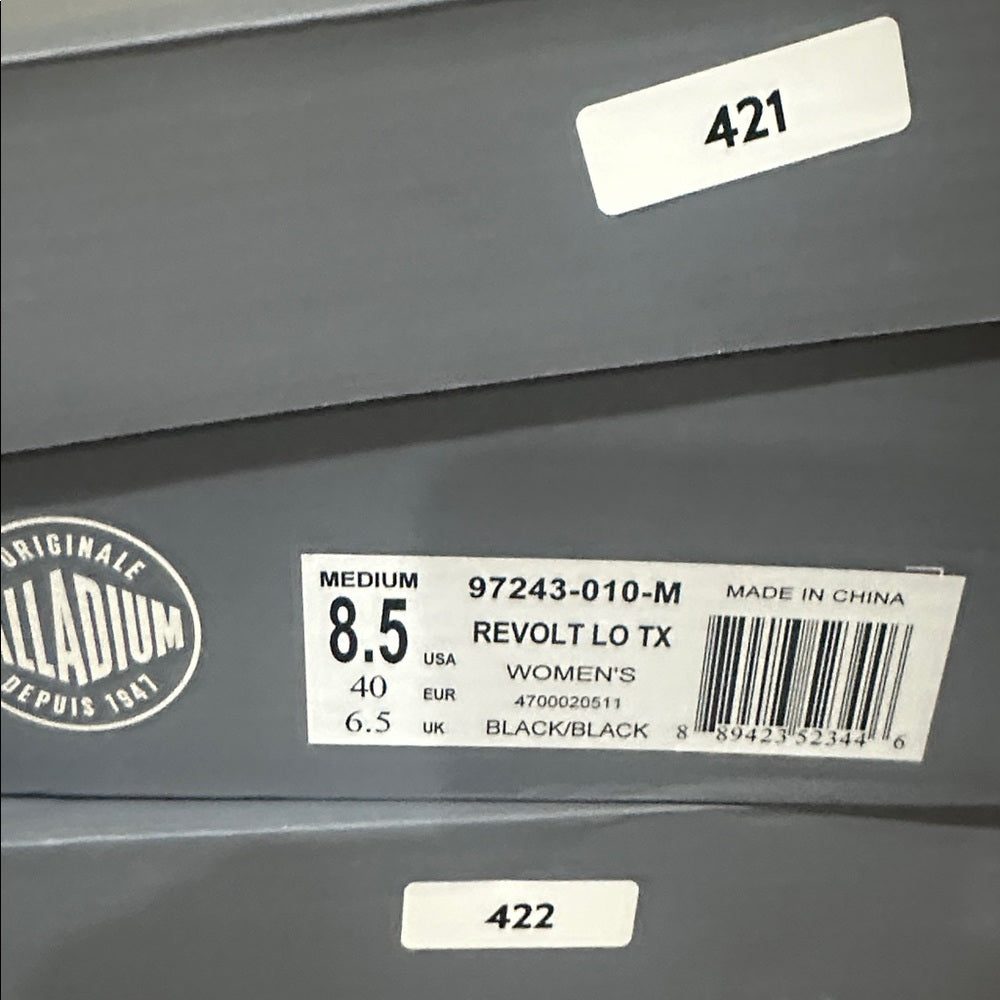 34.419.420.421.422. NEW SIZE 8/8.5 Palladium Black Combat Boots