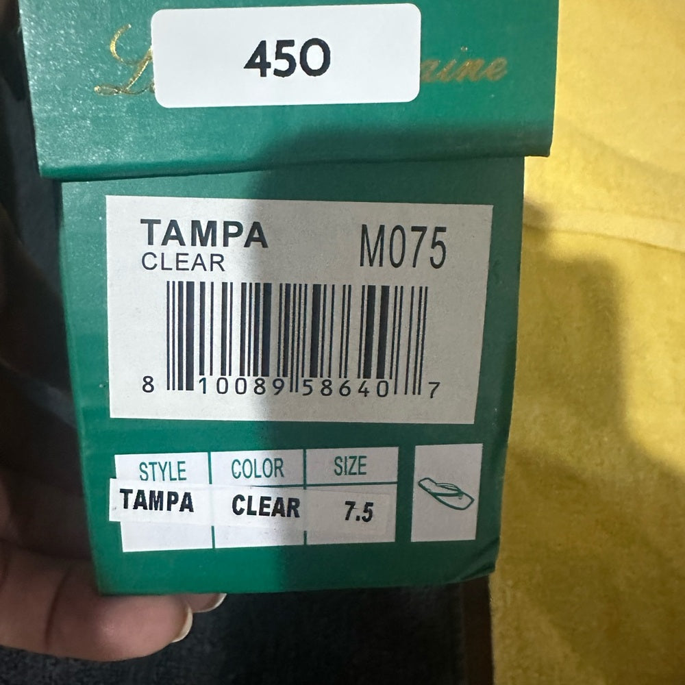 438.439.440.450. NEW SIZE 7.5/8/8.5 Elegant Rhinestone Clear Sandals