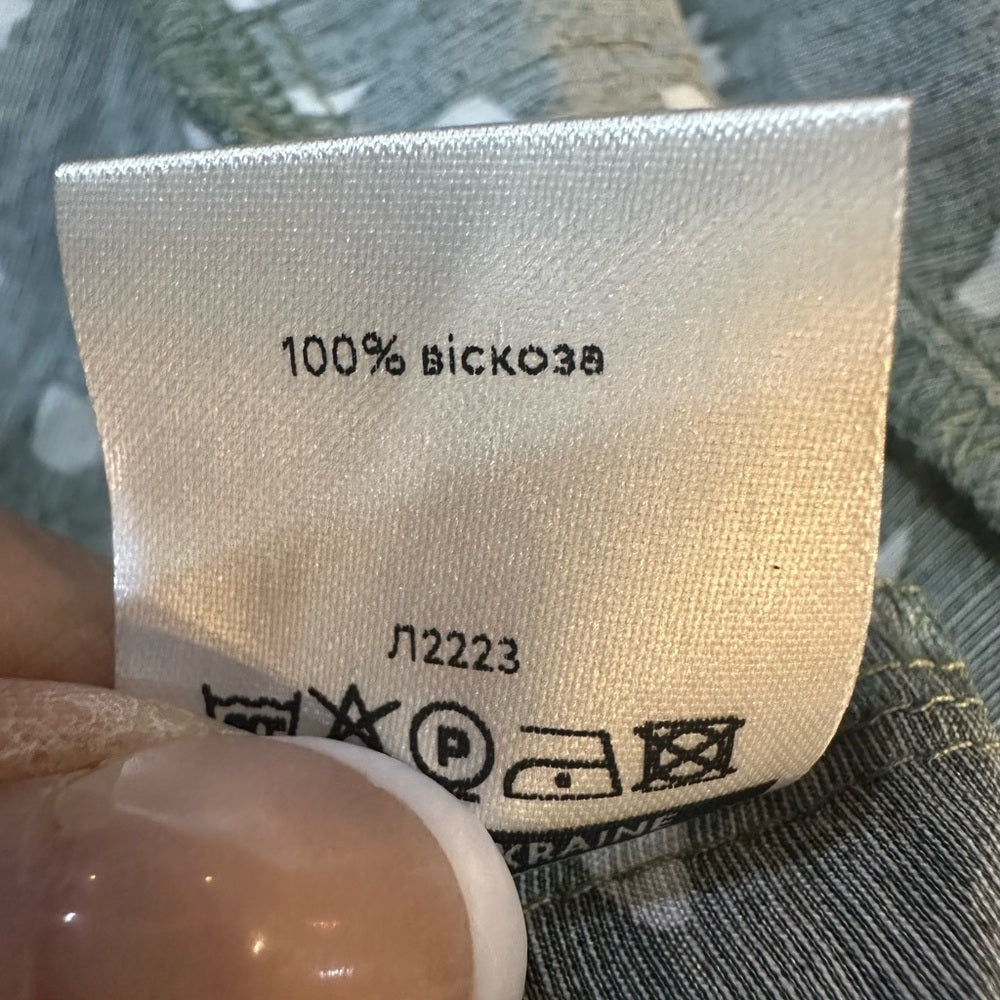 NWOT SIZE XL Chic Green Midi Dress with White Accents