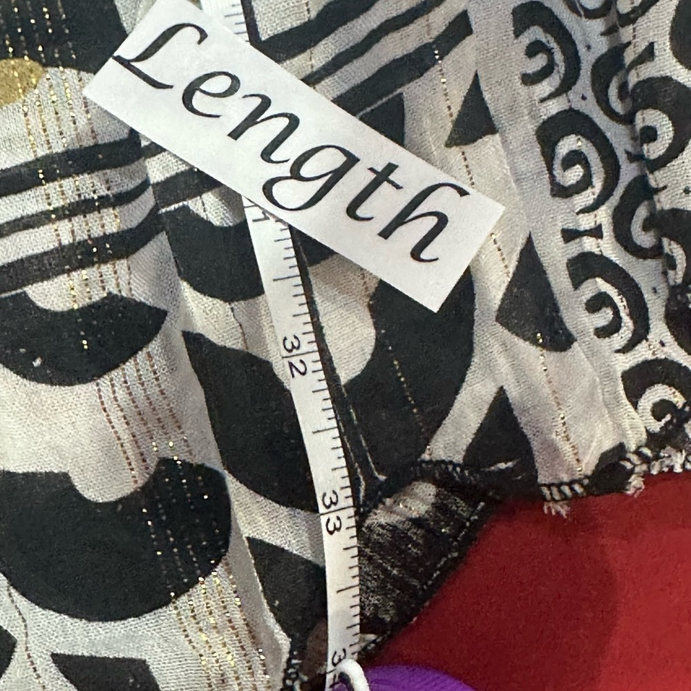 NWT SIZE OS Elegant Black and Cream Patterned Midi Skirt