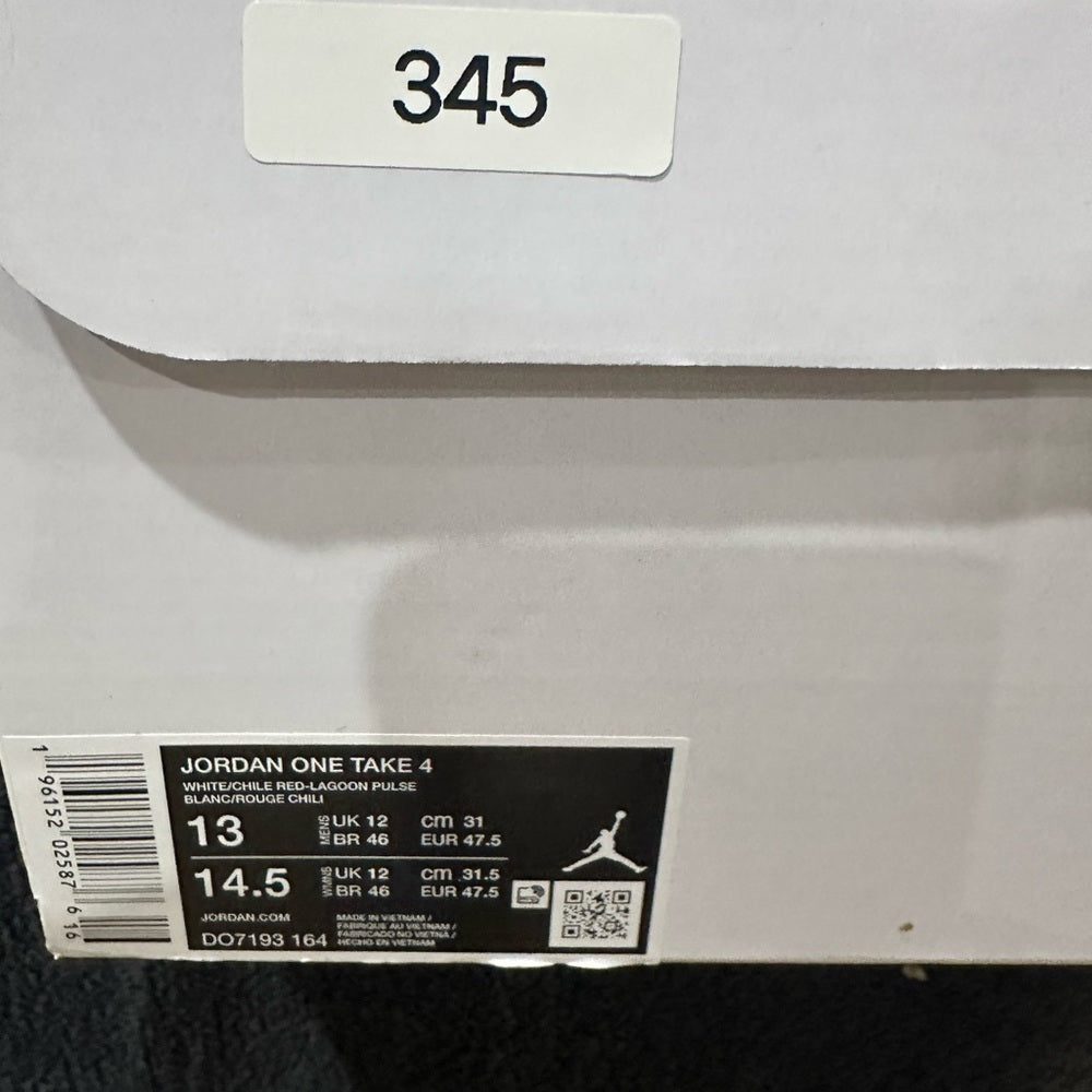 345. NEW SIZE 13 Jordan White and Red Sneakers