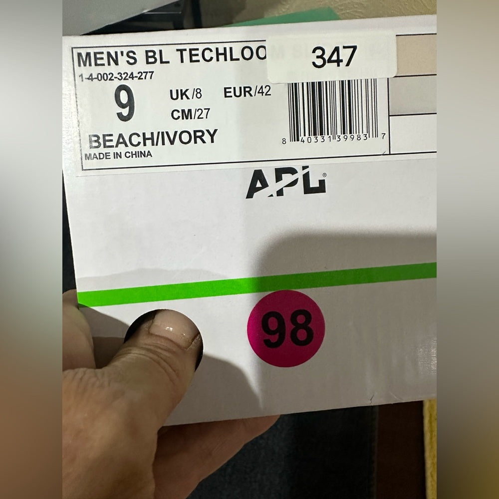 347. NEW SIZE M/9 W/10.5 APL Men's Cream Slip-On Loafers