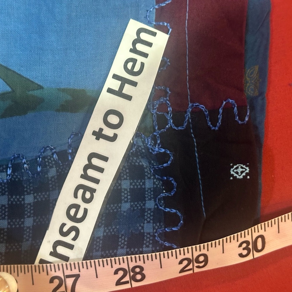 NWT SIZE S/M will fit up to a L Advance Apparels Blue Patchwork Jumpsuit