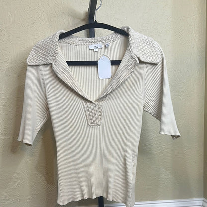 Aldo Cream Ribbed Knit Top