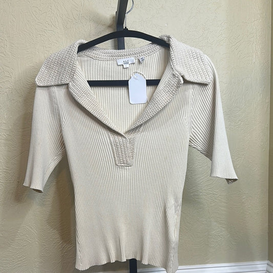 Aldo Cream Ribbed Knit Top