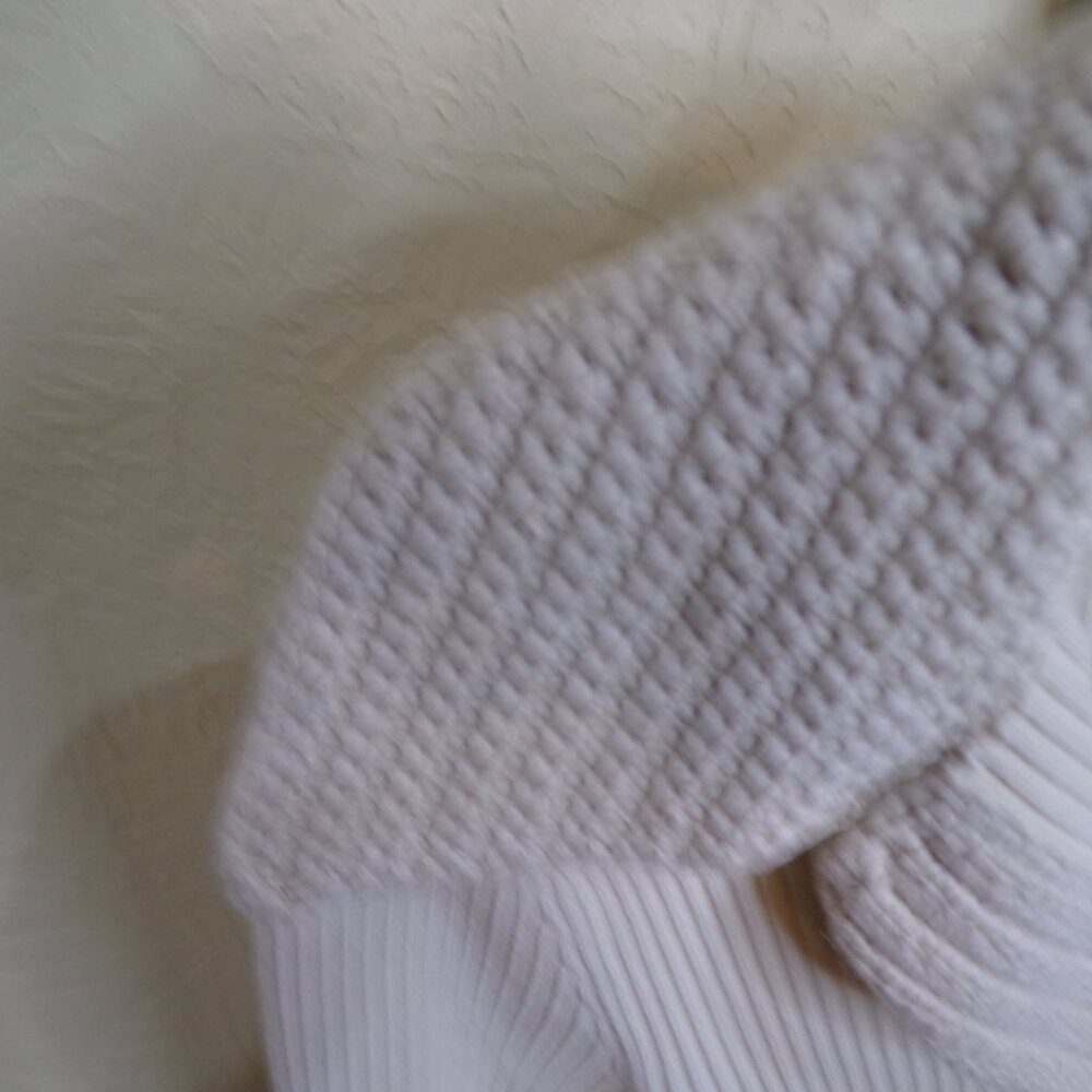 Aldo Cream Ribbed Knit Top