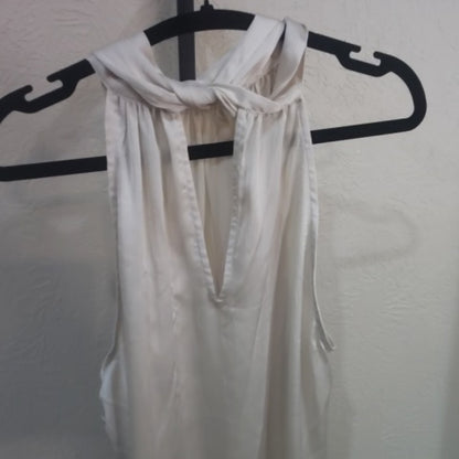 Elegant Cream Sleeveless Blouse