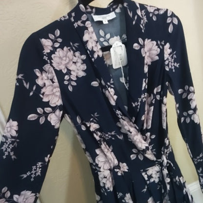 Size 2 Marissa Webb Blue and Pink Long Sleeve Dress