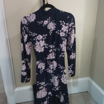 Size 2 Marissa Webb Blue and Pink Long Sleeve Dress