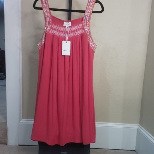 NWT medium  Belk Pink Embroidered Sleeveless Dress