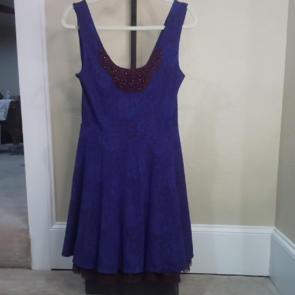 NWOT SIZE M We The Free Purple Fit and Flare Mini Dress