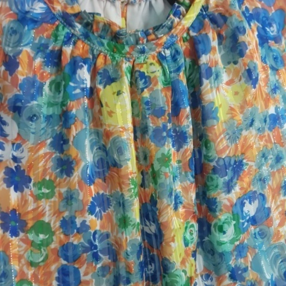 GiGi New York Blue and Yellow Long Sleeve Dress