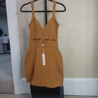 NWT Size XL  For Love And Lemons Brown Sheath Cocktail Dress