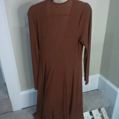 Size Large Old Navy Orange Long Sleeve Wrap Dress