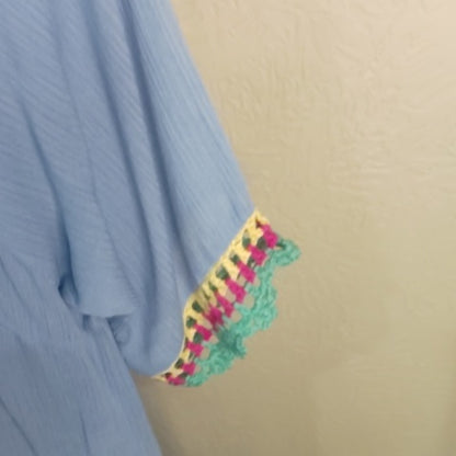 NWT SIZE M Hayden Blue Midi Dress with Multicolor Accents