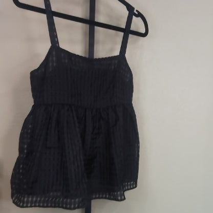 Elegant Black Sheer Strappy Top