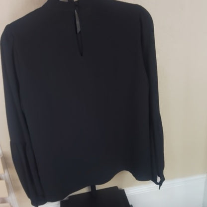 CeCe Black Tie Front Blouse