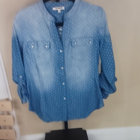 NWT SIZE S Chic Blue Patterned Blouse
