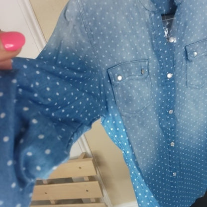 NWT SIZE S Chic Blue Patterned Blouse