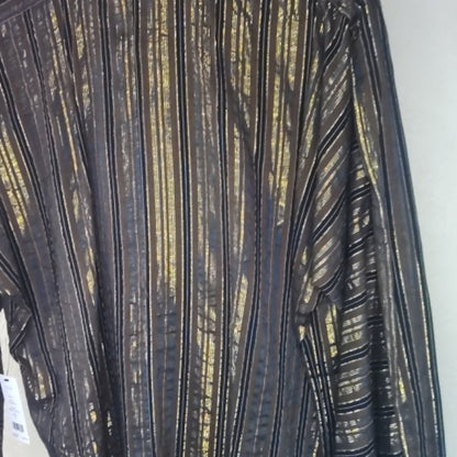 NWT SIZE S Joie Black and Gold Striped Blouse