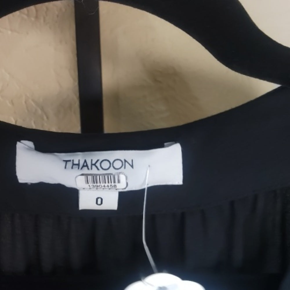 Thakoon Black Puff Sleeve Peplum Blouse