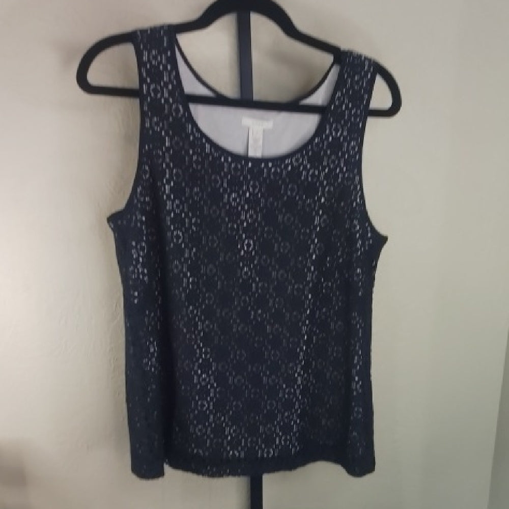 J. Crew Blue Lace Tank Top