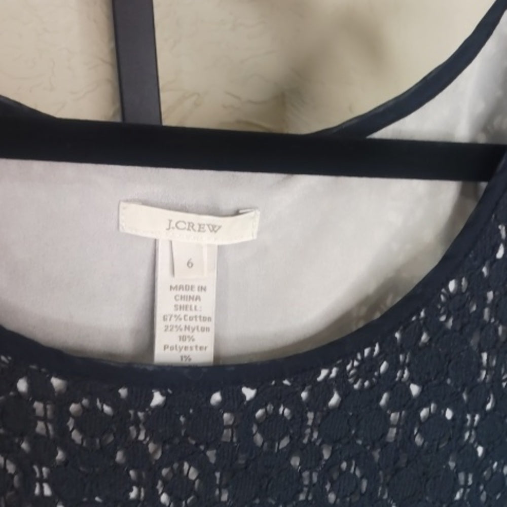 J. Crew Blue Lace Tank Top