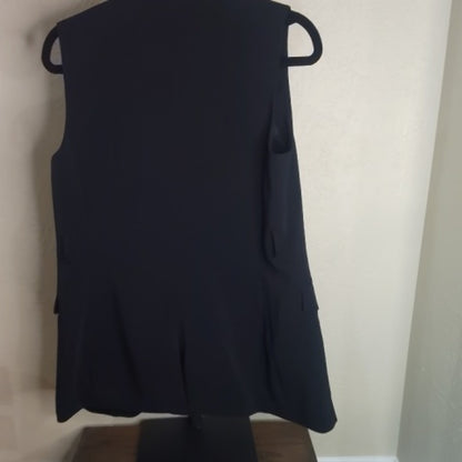 H&M Black Textured Vest with Shawl Collar