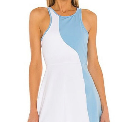 NWT SIZE LARGE EleVen by Venus Williams White and Blue Athletic Sheath Dress