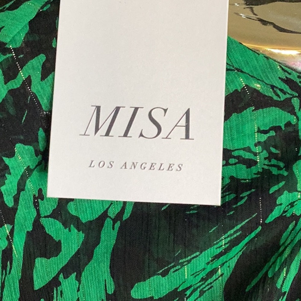NWT Misa Green Patterned Women's Top