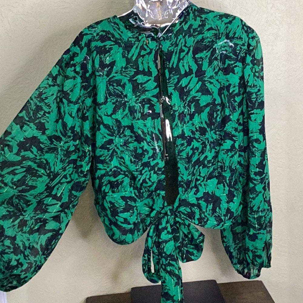 NWT Misa Green Patterned Women's Top