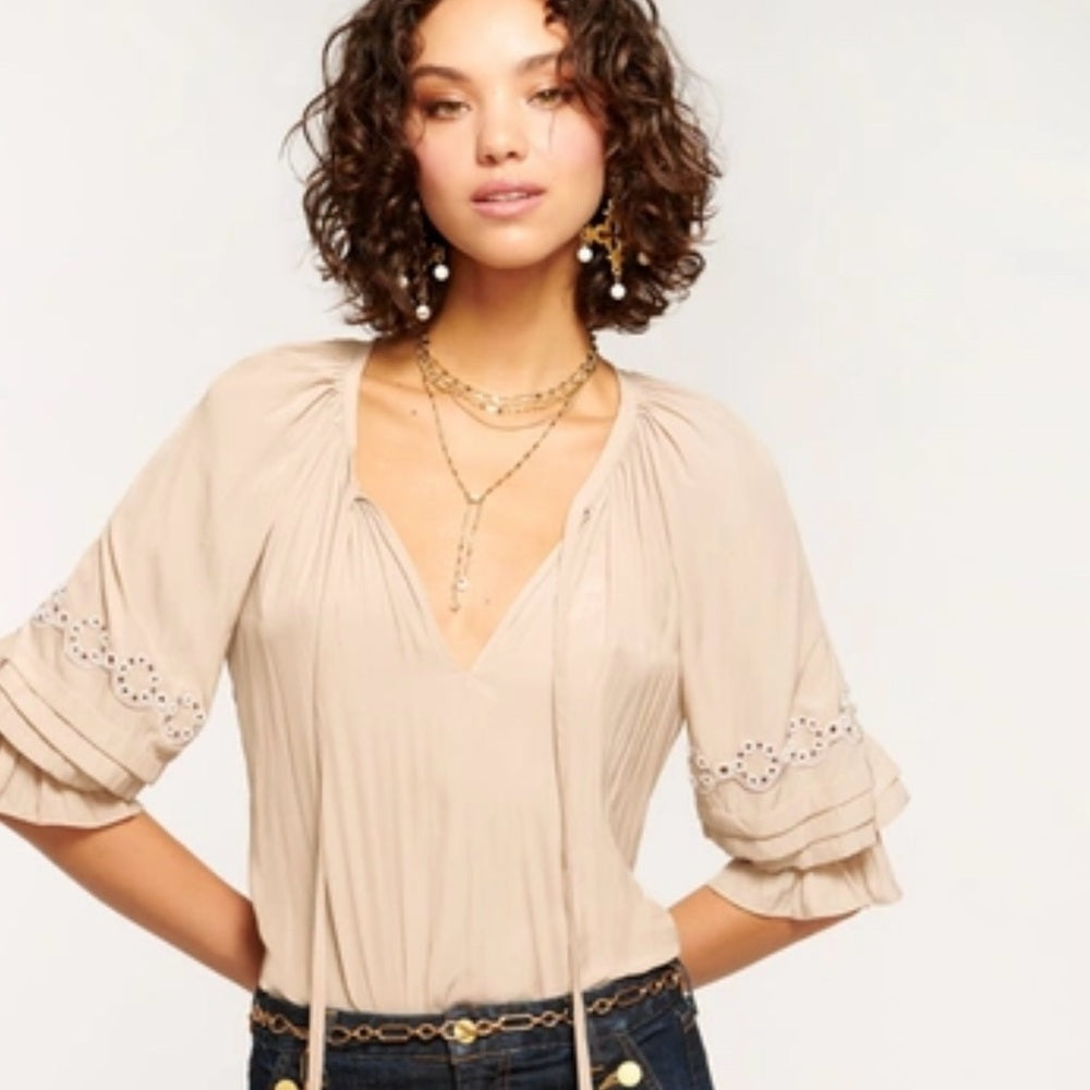 NWT size XS Ramy Brook Tan Blouse