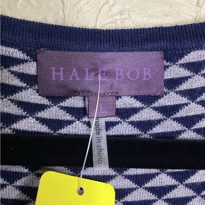 NWT SIZE LARGE Hale Bob Navy and White Patterned Dress