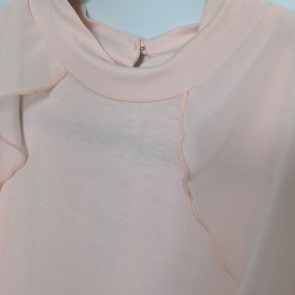 SIZE XL Cable & Gauge Light Pink Top with Ruffle on the Sides and a Keyhole Back