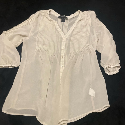 Women’s Size XLarge Tan See-through Blouse