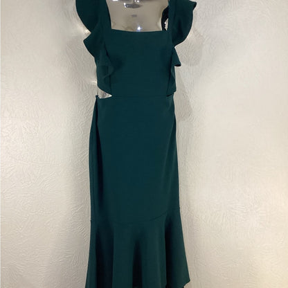 SIZE LARGE Petal & Pup Green Ruched High-Low Cocktail Dress