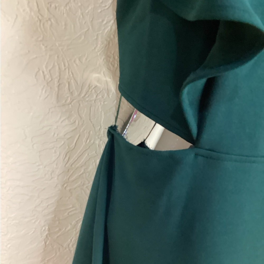 SIZE LARGE Petal & Pup Green Ruched High-Low Cocktail Dress
