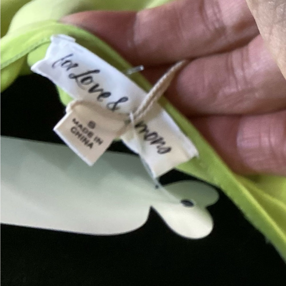 NWT SIZE SMALL For Love And Lemons Green Bell Sleeve Backless Dress